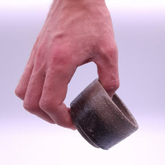 Handmade Anthracite Ceramic Cup – Iron Oxide Band, 100 ml