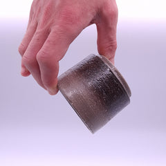 Handmade Anthracite Ceramic Cup – Iron Oxide Band, 150 ml