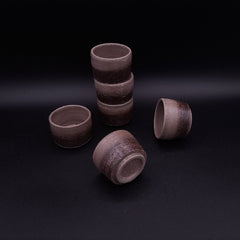 Handmade Anthracite Ceramic Cup – Iron Oxide Band, 100 ml