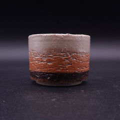 Handmade Ceramic Cup – Citrus-Peel Texture & Black Line, 100 ml