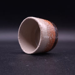Handmade Ceramic Cup – Citrus-Peel Texture & Black Line, 100 ml