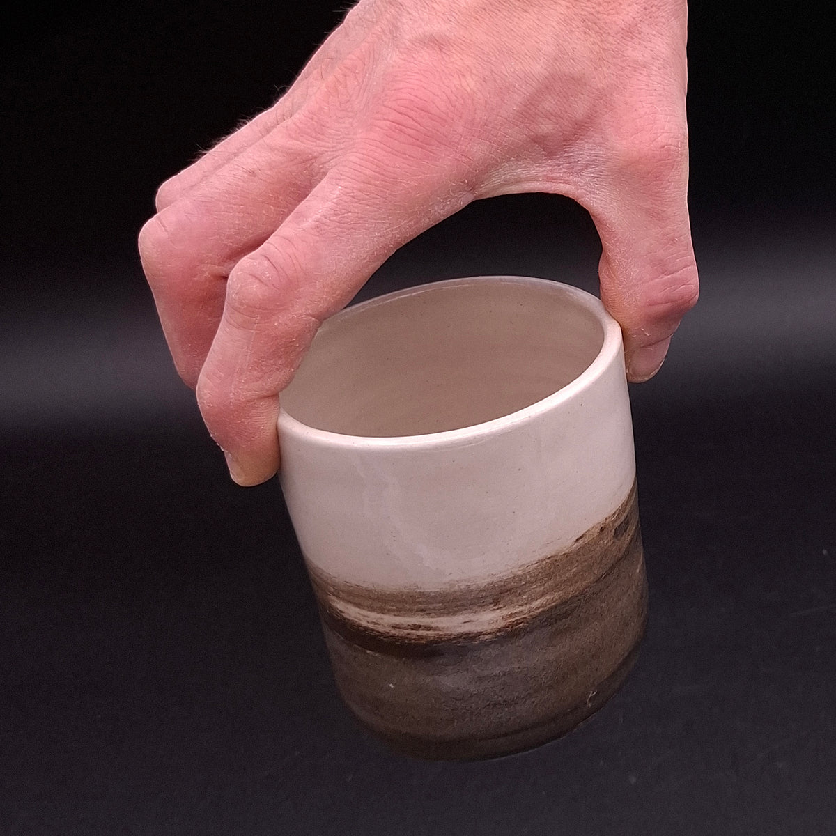 200 ml Handmade Stoneware Cup, Ombre Iron Oxide | LELEK