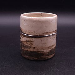 250 ml Handmade Stoneware Mug, Iron Oxide & Steel Wire | LELEK
