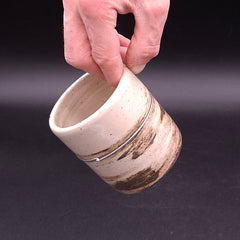 250 ml Handmade Stoneware Mug, Iron Oxide & Steel Wire | LELEK