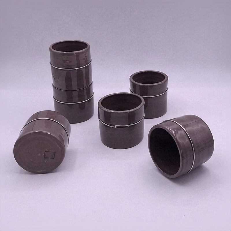 Anthracite Stoneware Cup, Steel Wire, 150 ml