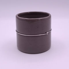 Anthracite Stoneware Cup, Steel Wire, 150 ml