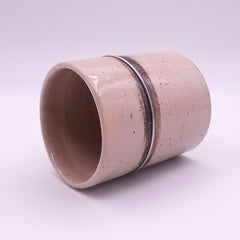 Cream Stoneware Cup, Iron Oxide & Steel Wire, 250 ml