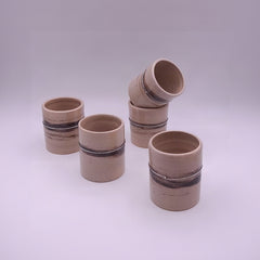 Cream Stoneware Cup, Iron Oxide & Steel Wire, 250 ml