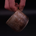Handleless Yunomi cup handmade from stoneware with iron oxide and terra rosa surface, 200 ml